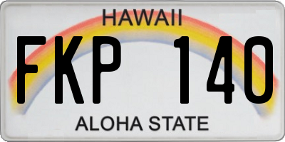 HI license plate FKP140