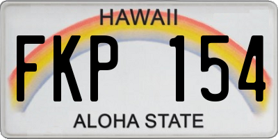 HI license plate FKP154
