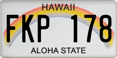 HI license plate FKP178