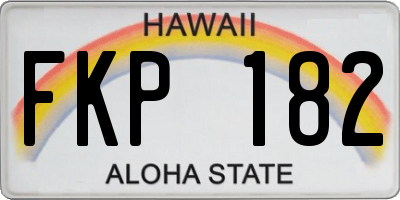HI license plate FKP182