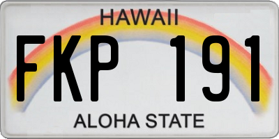 HI license plate FKP191