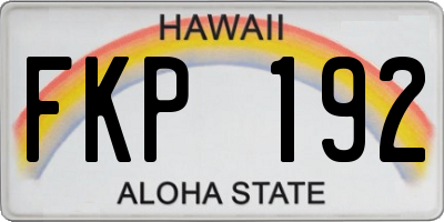 HI license plate FKP192