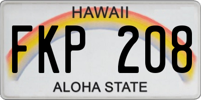 HI license plate FKP208