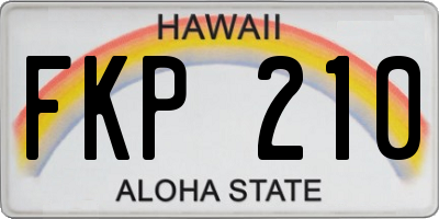 HI license plate FKP210