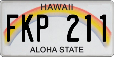 HI license plate FKP211