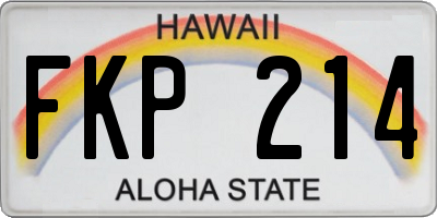 HI license plate FKP214