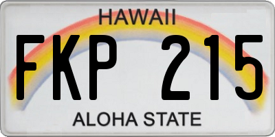 HI license plate FKP215