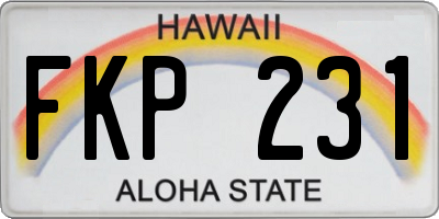 HI license plate FKP231