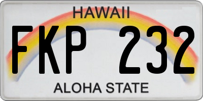 HI license plate FKP232