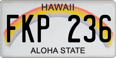 HI license plate FKP236