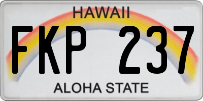 HI license plate FKP237