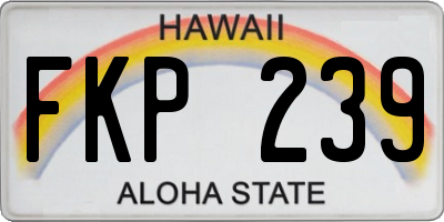 HI license plate FKP239
