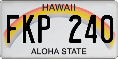 HI license plate FKP240