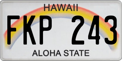 HI license plate FKP243