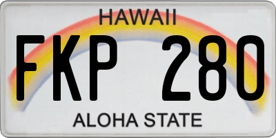 HI license plate FKP280
