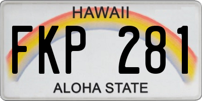 HI license plate FKP281