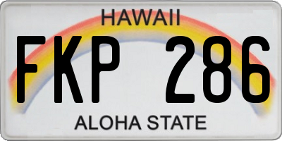 HI license plate FKP286