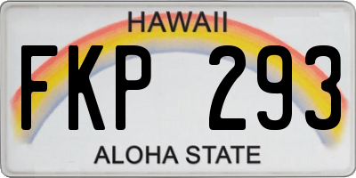 HI license plate FKP293