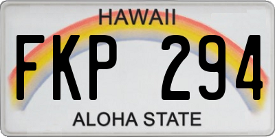 HI license plate FKP294