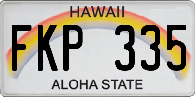 HI license plate FKP335