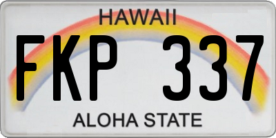 HI license plate FKP337