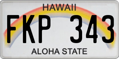 HI license plate FKP343