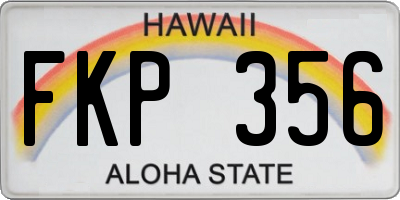 HI license plate FKP356