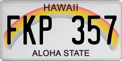 HI license plate FKP357