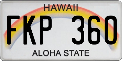 HI license plate FKP360
