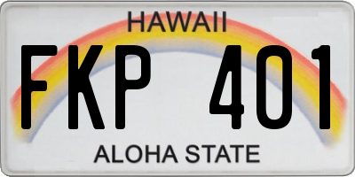 HI license plate FKP401