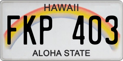 HI license plate FKP403