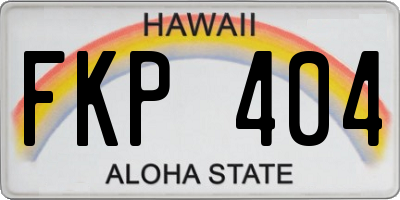 HI license plate FKP404