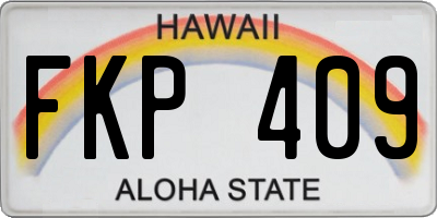 HI license plate FKP409