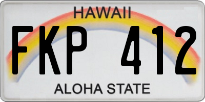 HI license plate FKP412