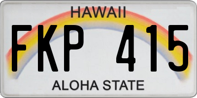 HI license plate FKP415