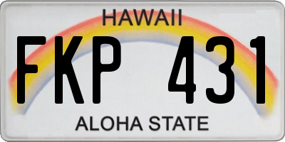 HI license plate FKP431