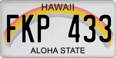 HI license plate FKP433