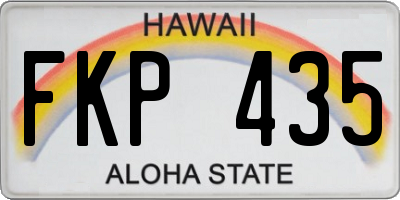 HI license plate FKP435