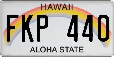HI license plate FKP440
