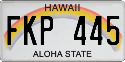 HI license plate FKP445
