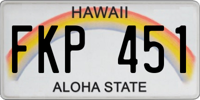 HI license plate FKP451