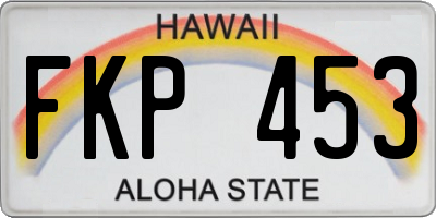 HI license plate FKP453