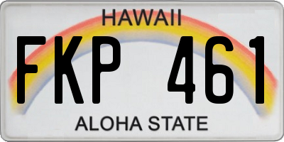 HI license plate FKP461