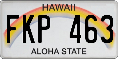 HI license plate FKP463