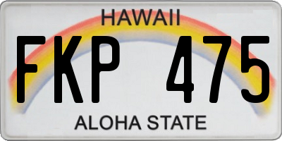 HI license plate FKP475