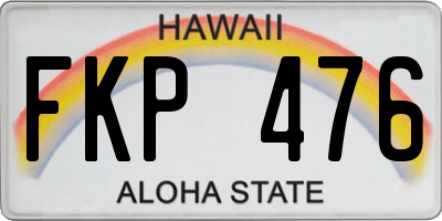 HI license plate FKP476