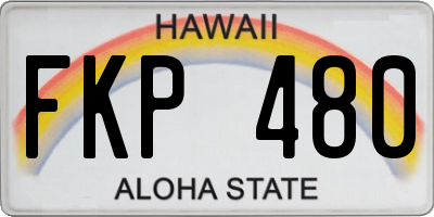 HI license plate FKP480