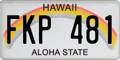 HI license plate FKP481