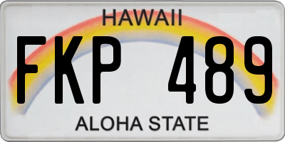 HI license plate FKP489