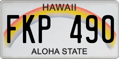HI license plate FKP490